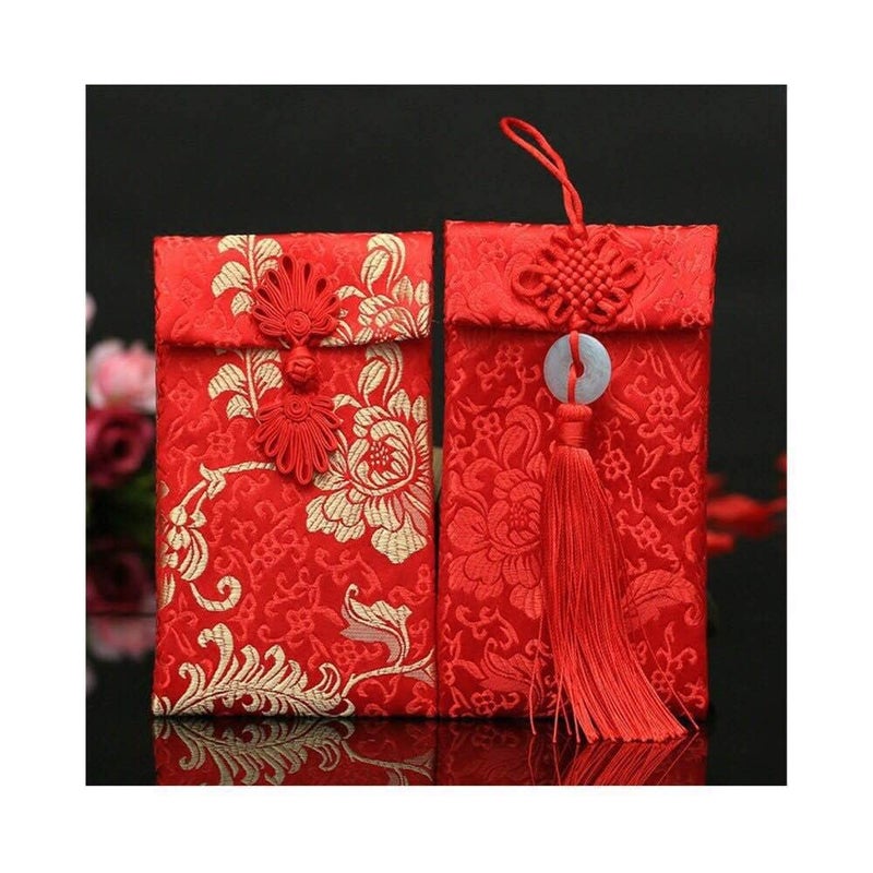 Lilith li أظرف هدايا الحرير الأحمر لعيد العناصر الصينية ليليث 2PCS/مجموعة (HF2G) - Image 1